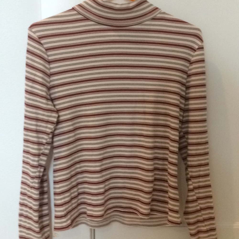 Topshop Long Sleeved Striped Turtleneck